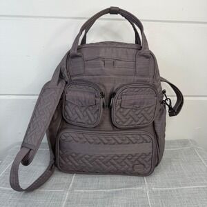 Lug Mini Puddle Jumper Tote Purse Gray Carry On Bag Travel Crossbody Diaper Bag
